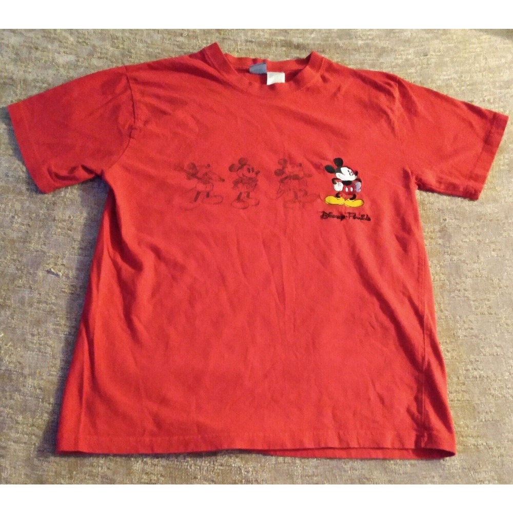 Vintage Disney Mickey Mouse Florida In Motion Cartoon Red T-Shirt Size Large
